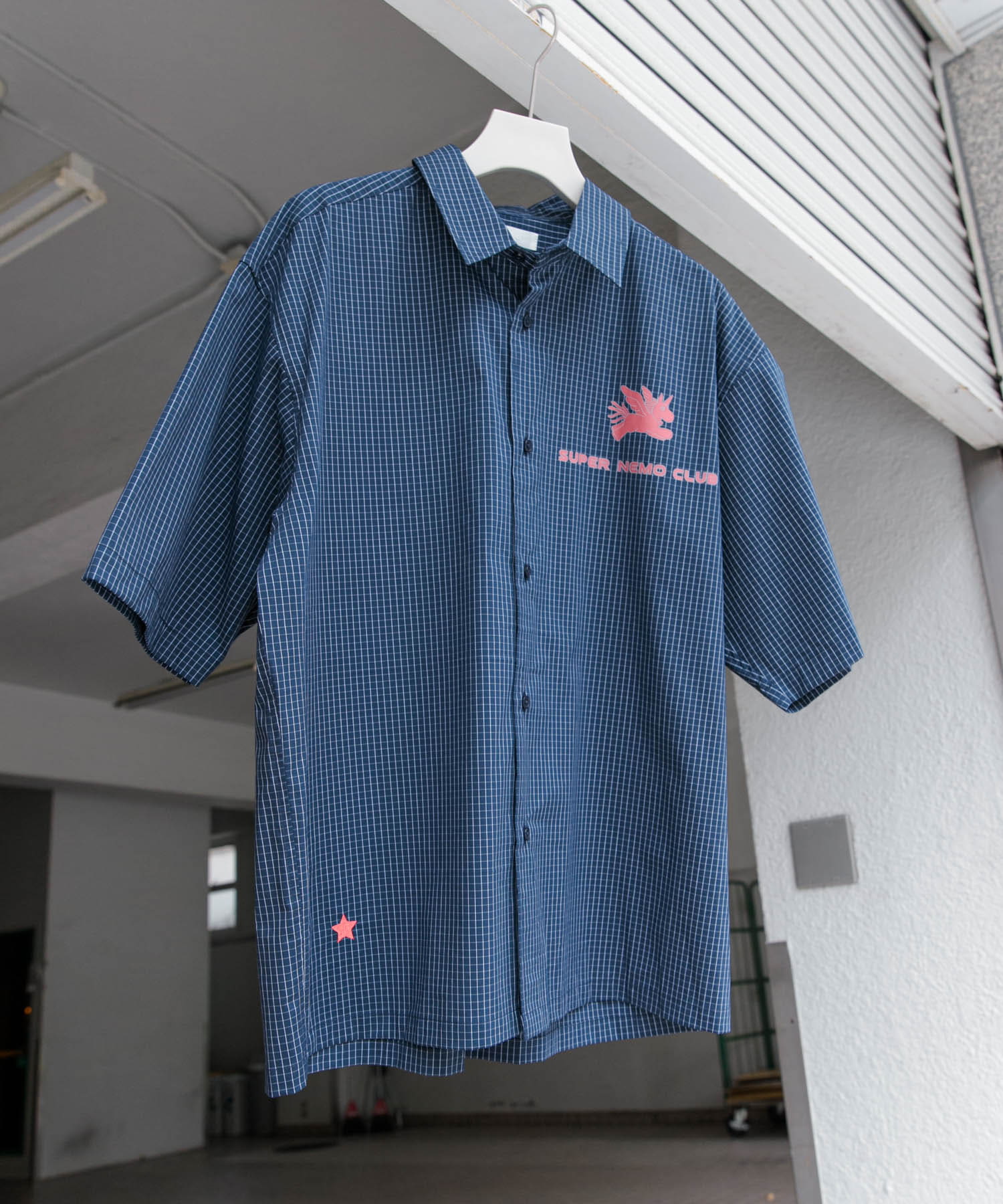 『別注』SHUHEI KOKI×SENSE OF PLACE　チェックシャツ NAVY M