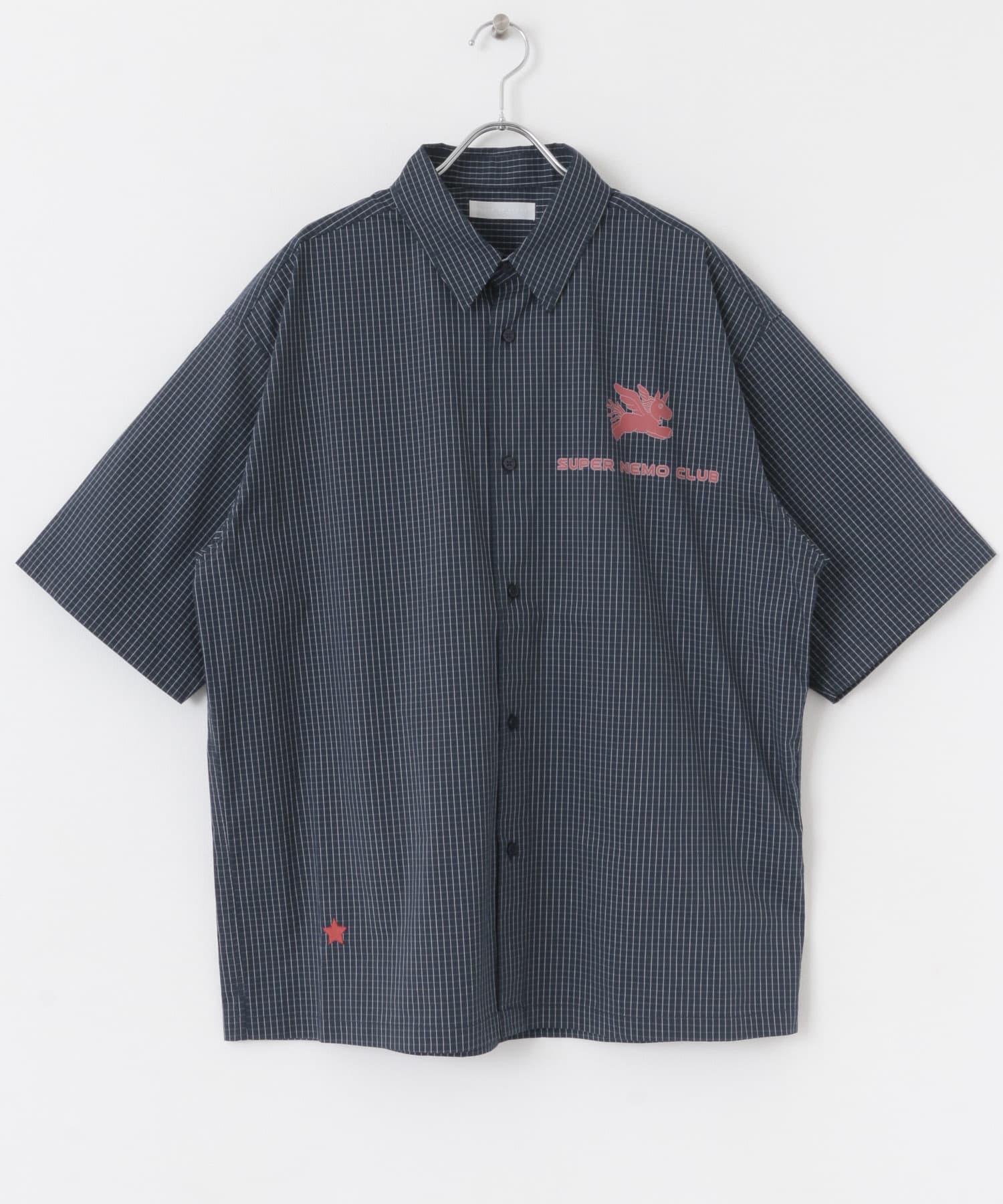 『別注』SHUHEI KOKI×SENSE OF PLACE　チェックシャツ NAVY M