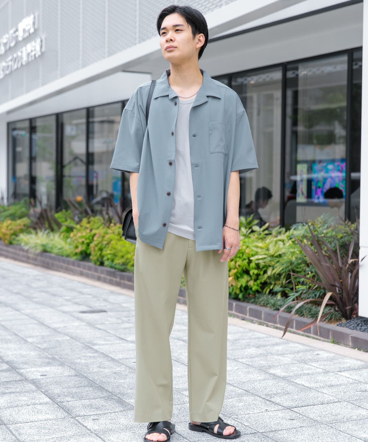 イージーケア/セットアップ対応』ダブルタックワイドスラックス(S