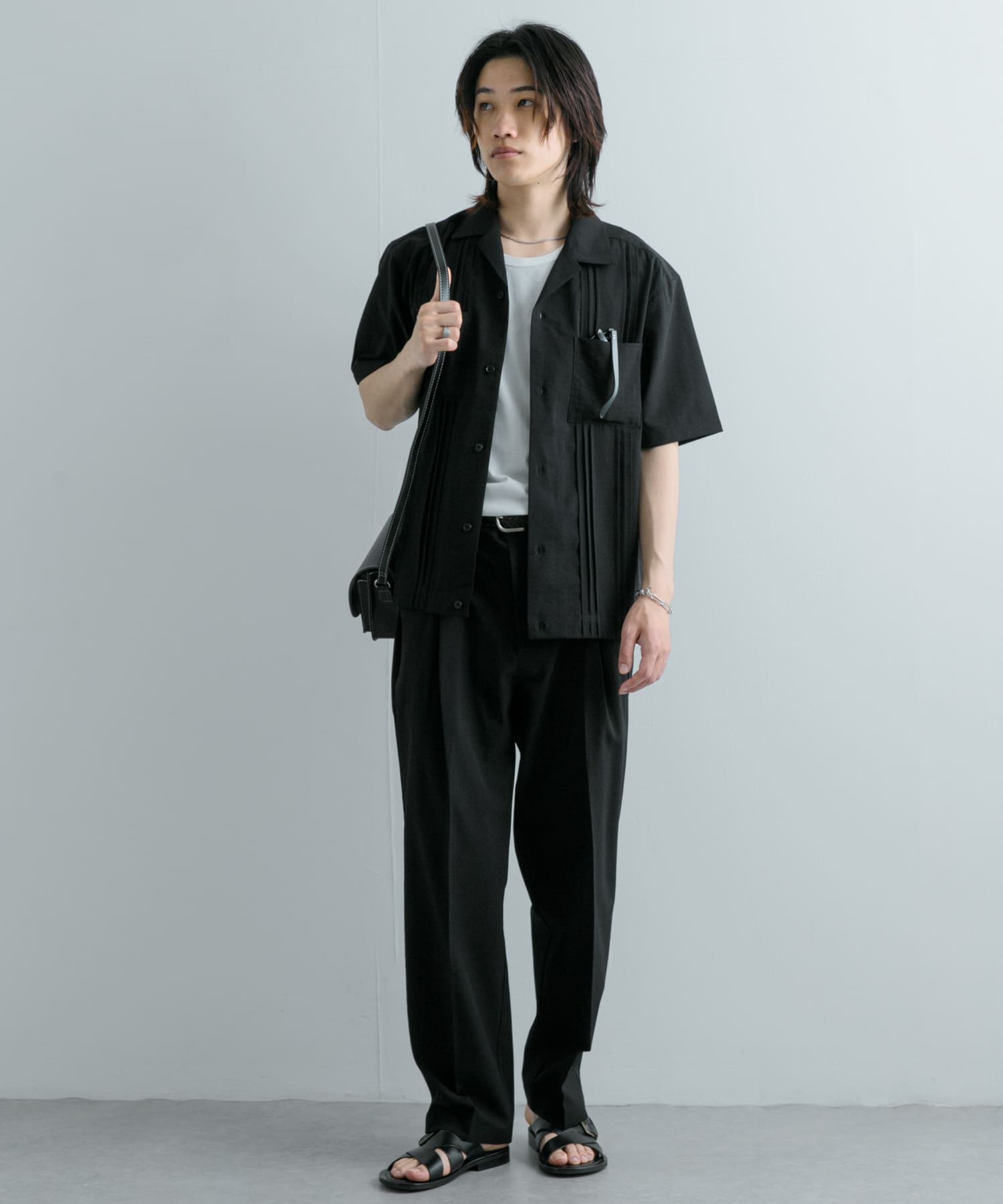 セットアップ対応』 『UR TECH DRYLUXE』リネンライクテーパードパンツ
