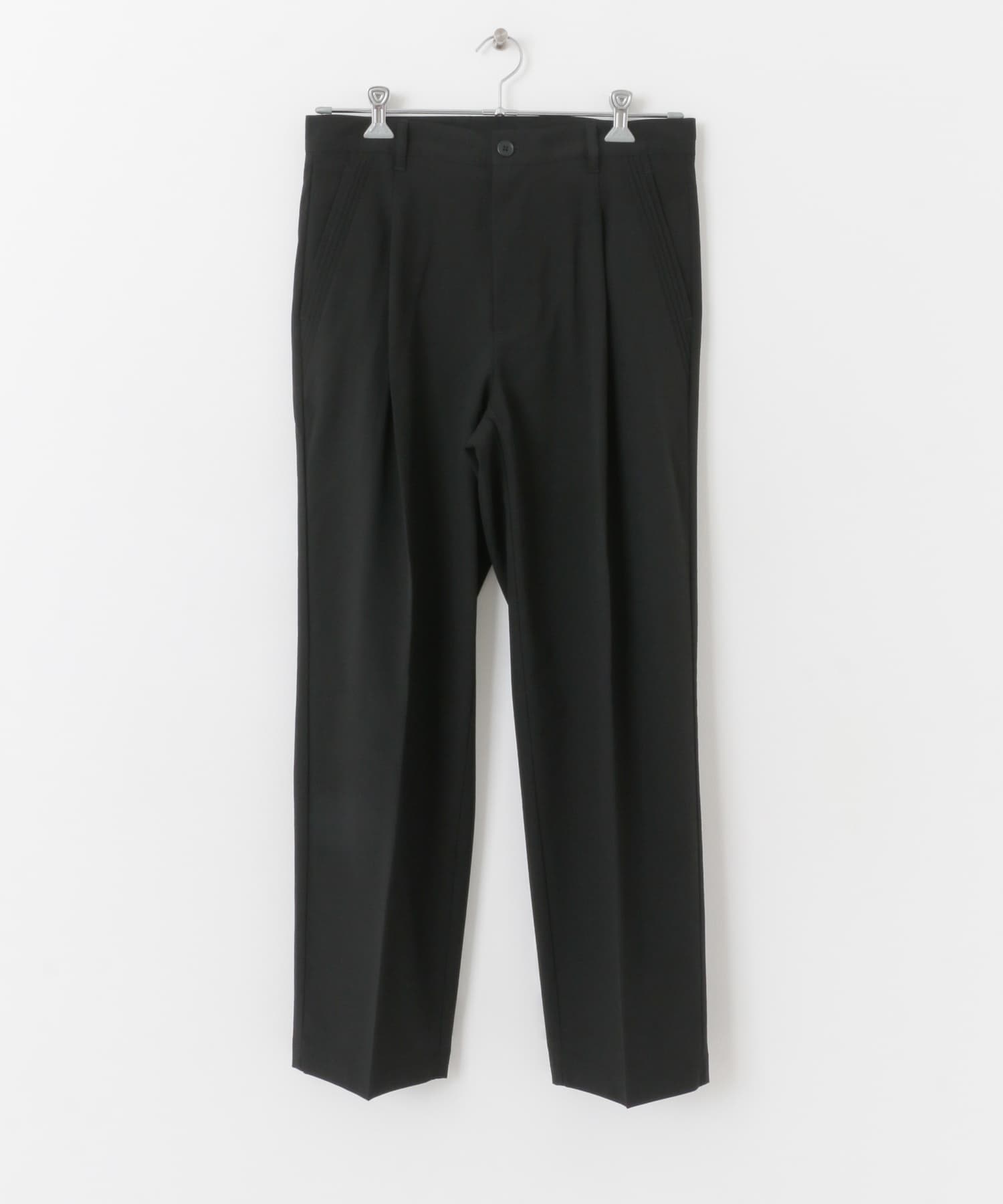 『セットアップ対応』 『UR TECH DRYLUXE』リネンライクテーパードパンツ BLACK M
