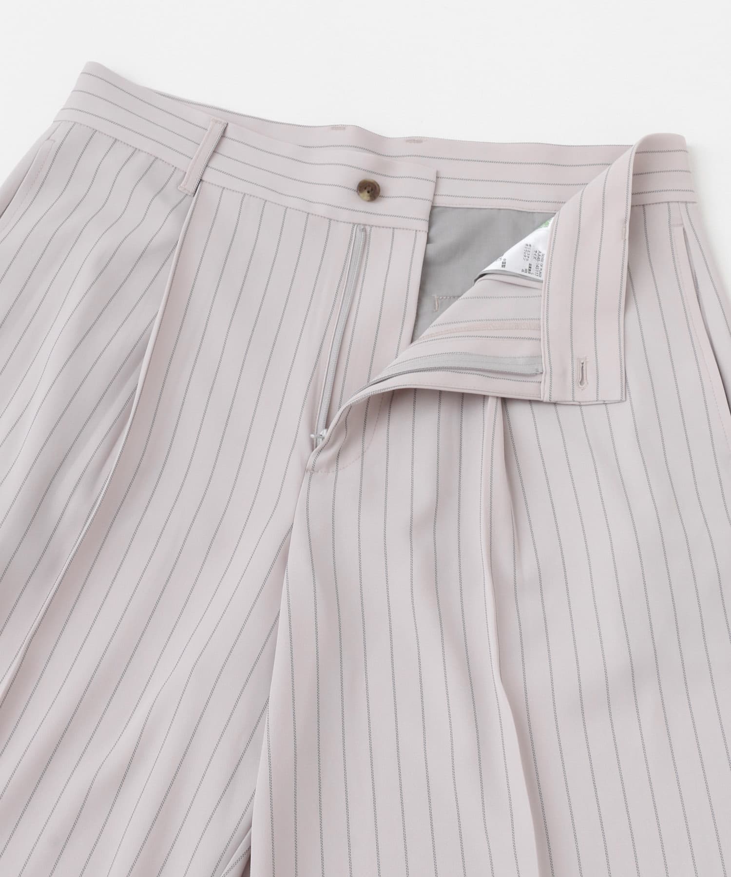 ワンタックピンストライプワイドスラックス GRAY M