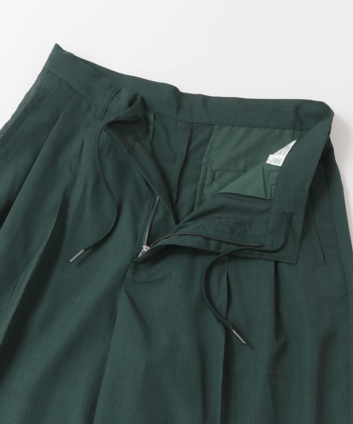 ボリュームダブルタックワイドパンツ GREEN M