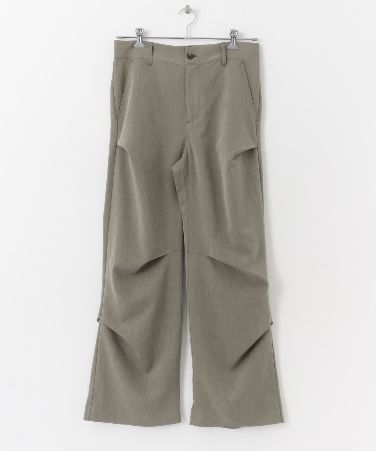 ランダムタックフレアパンツ KHAKI M