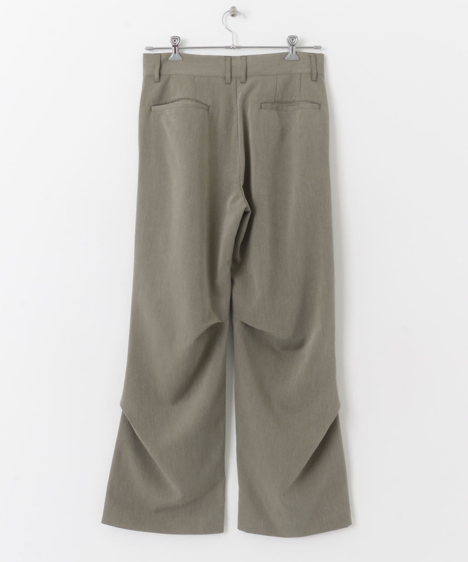ランダムタックフレアパンツ KHAKI M