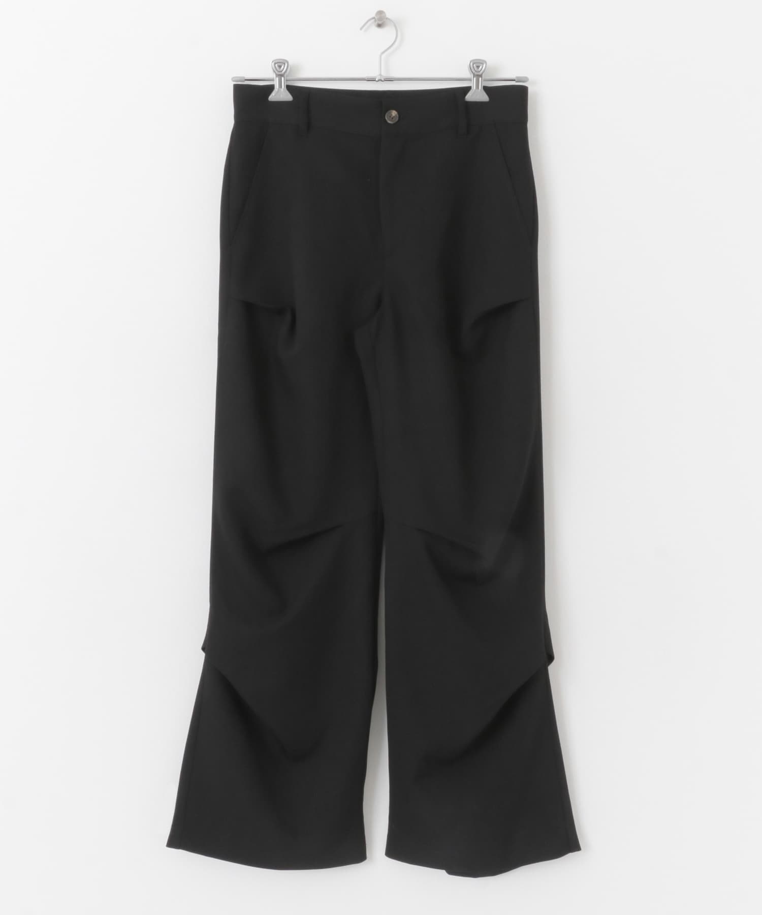 ランダムタックフレアパンツ BLACK M