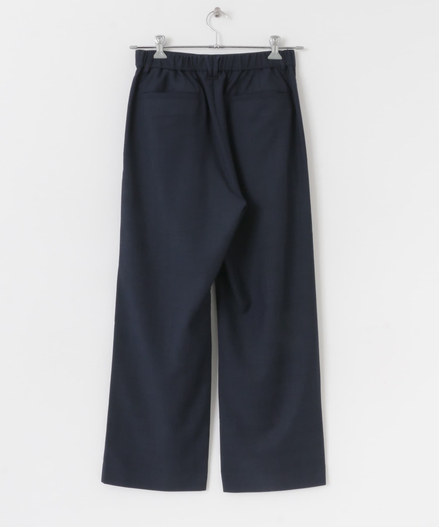 チェックワンタックワイドスラックス NAVY M