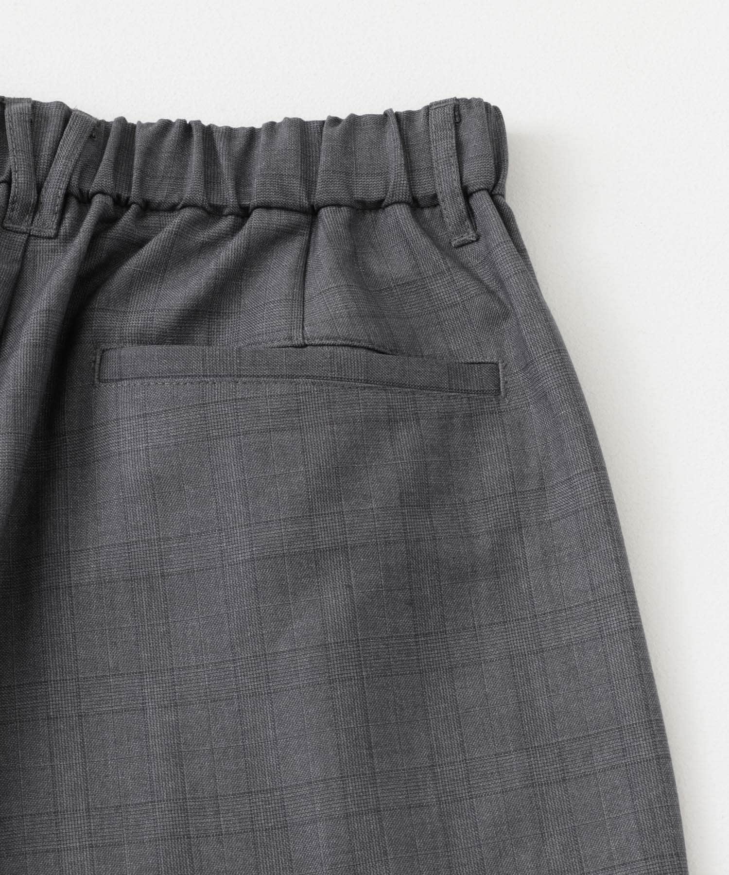 チェックワンタックワイドスラックス GRAY M