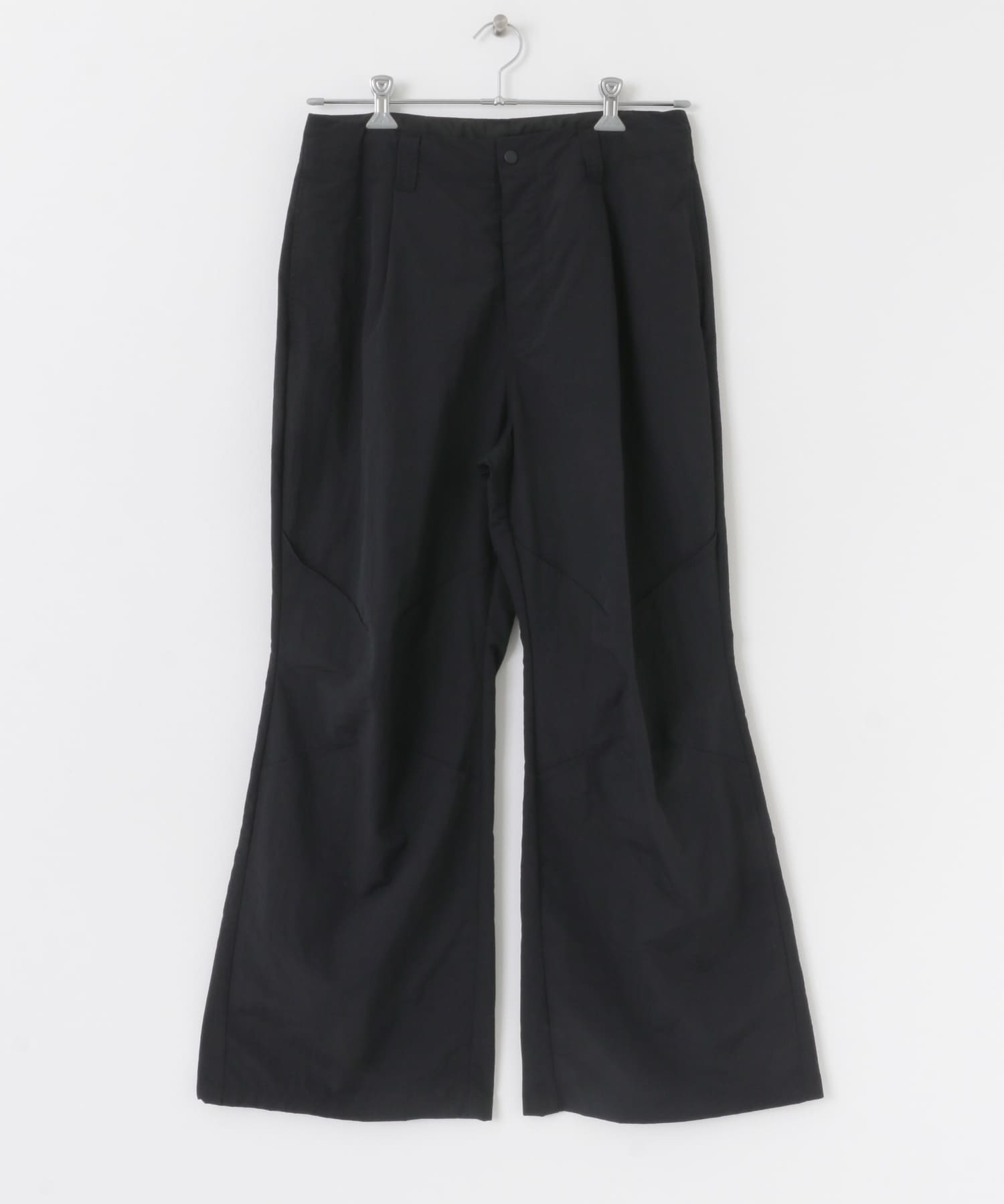 『わたべ×SOP』ナイロンフレアワイドパンツ BLACK M