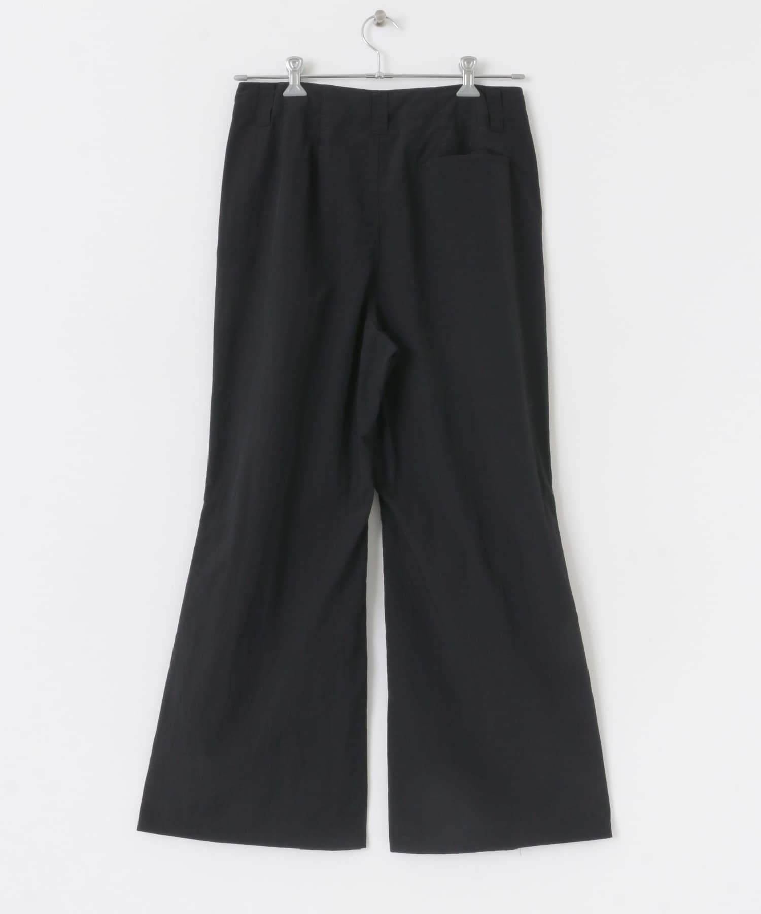 『わたべ×SOP』ナイロンフレアワイドパンツ BLACK M