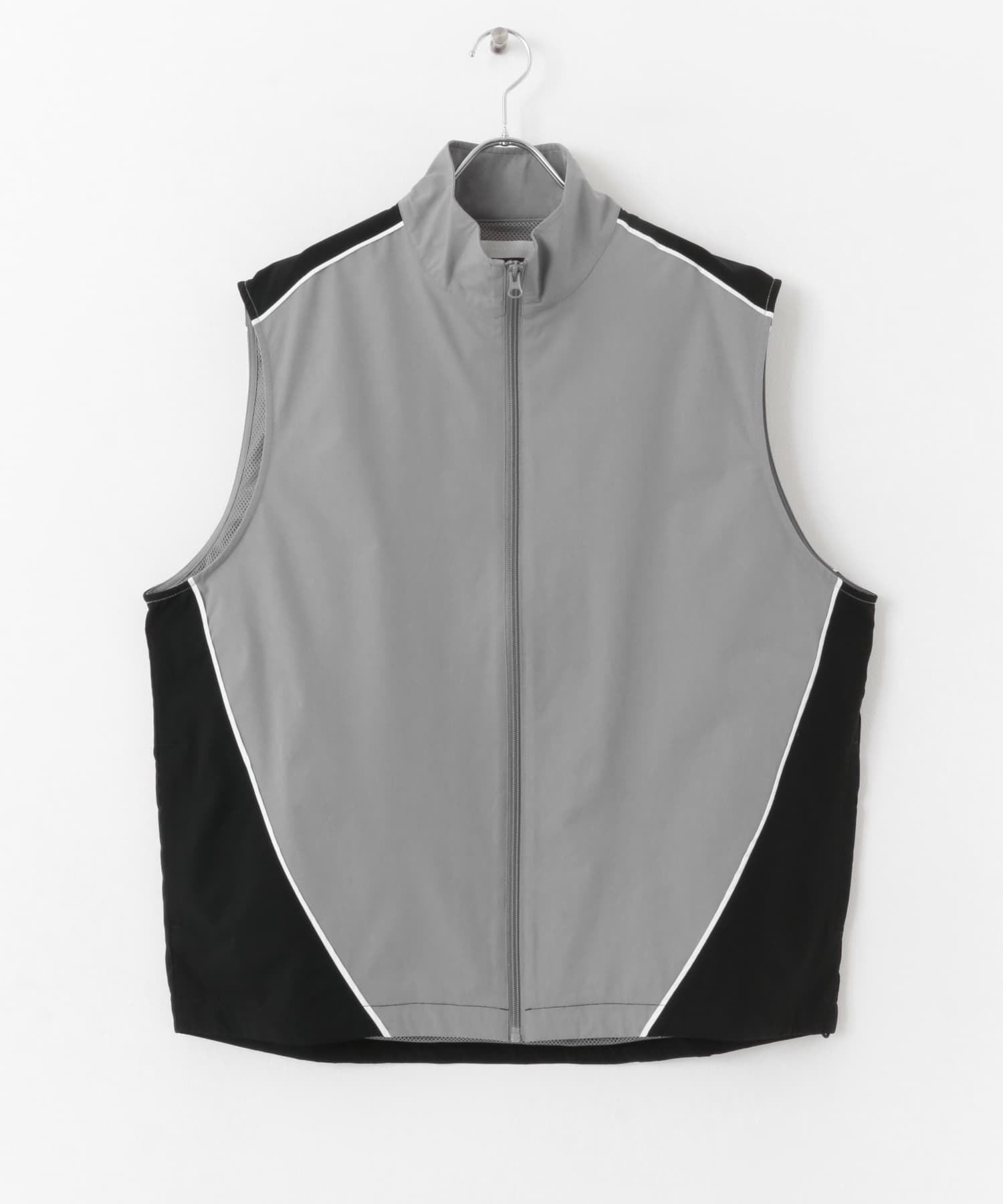 『セットアップ対応』 ブロックドトラックベスト GRY×BLK M