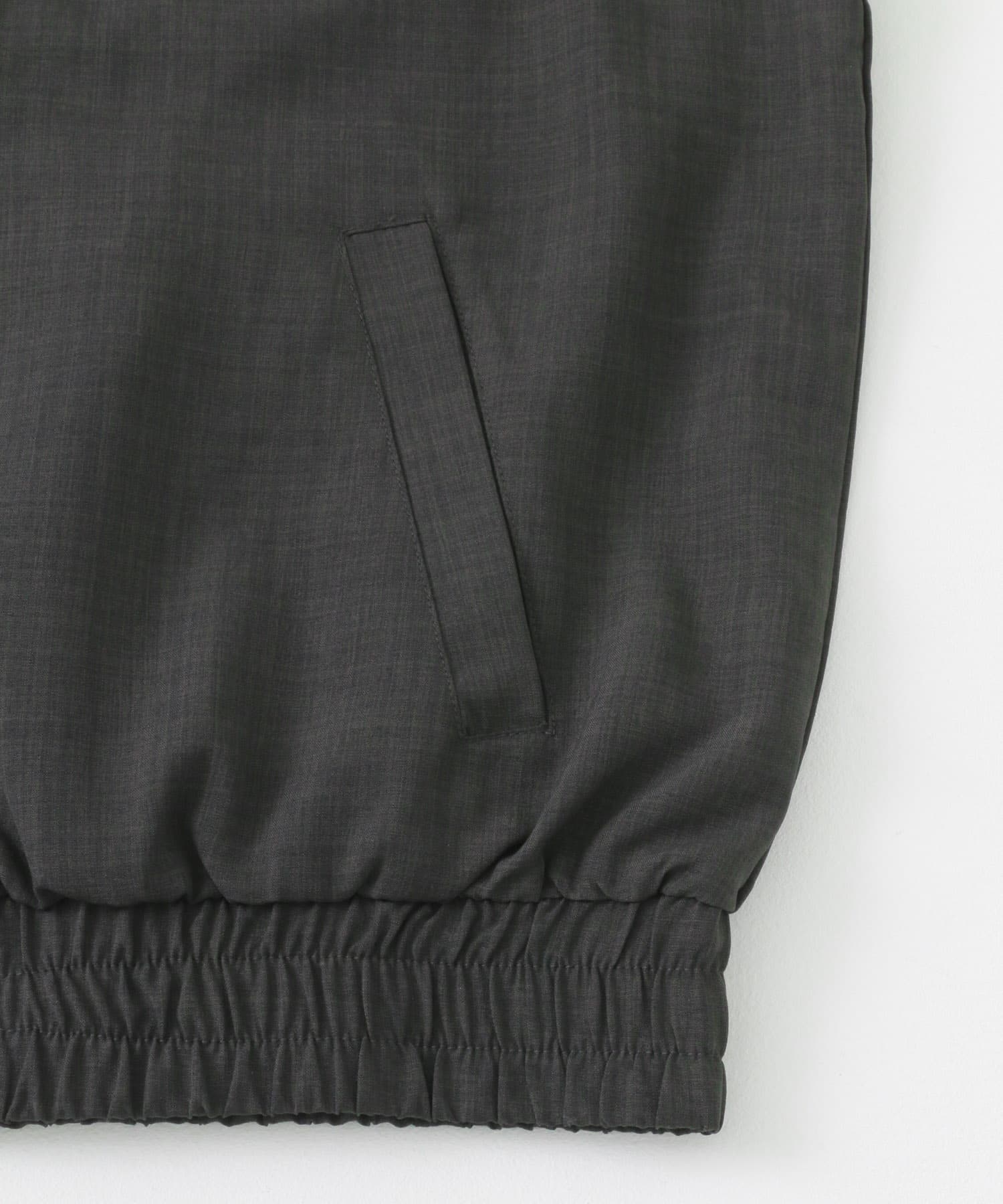 『イージーケア/セットアップ対応』リネンライクスタンドカラーWジップベスト CHARCOAL M