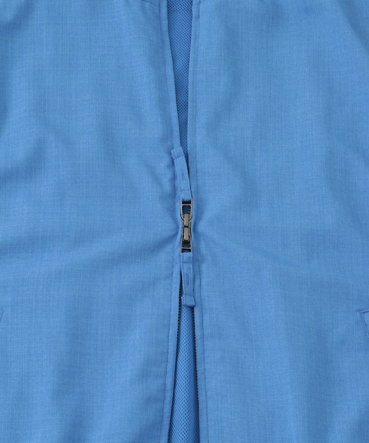 『イージーケア/セットアップ対応』リネンライクスタンドカラーWジップベスト L.BLUE M