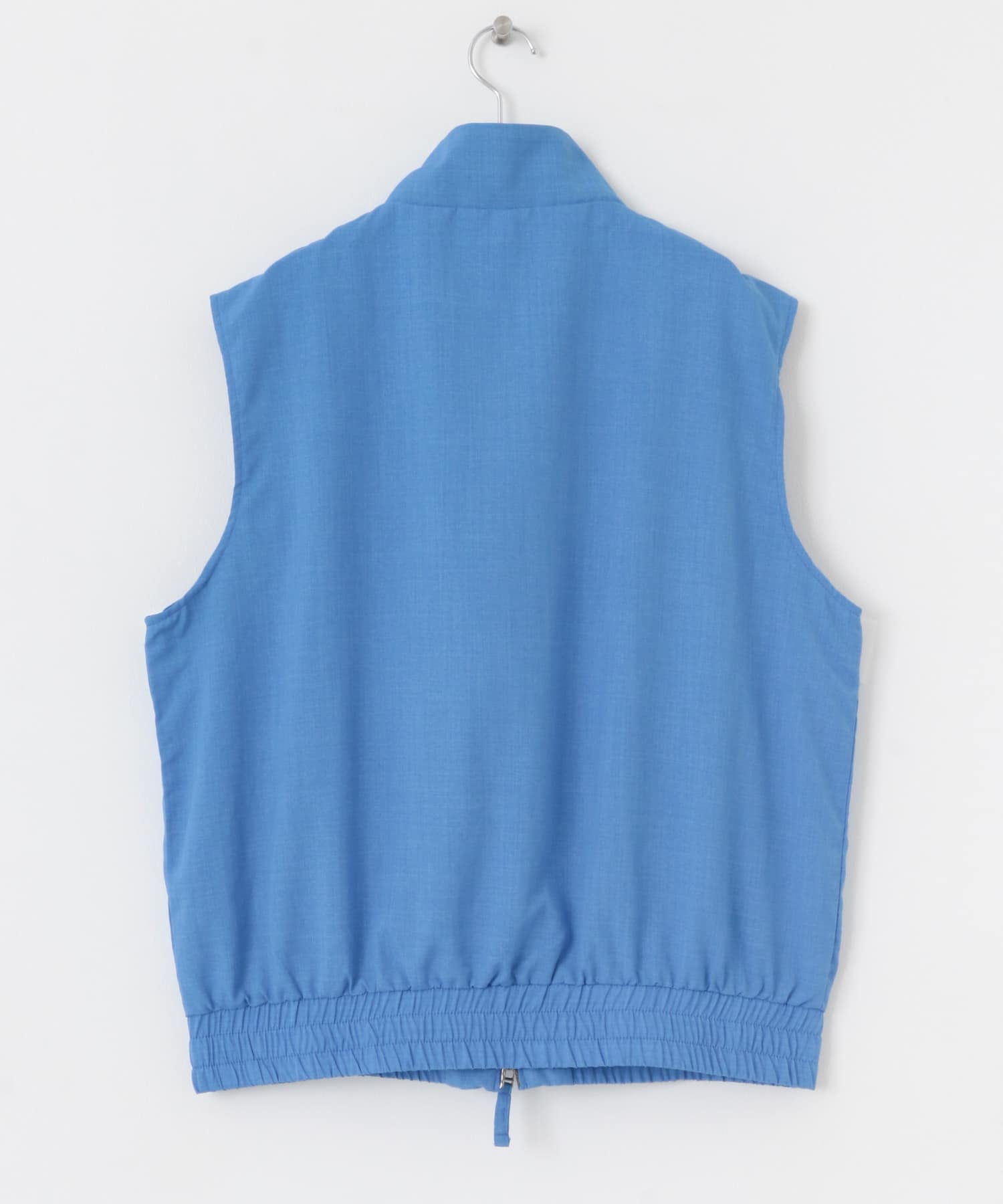 『イージーケア/セットアップ対応』リネンライクスタンドカラーWジップベスト L.BLUE M