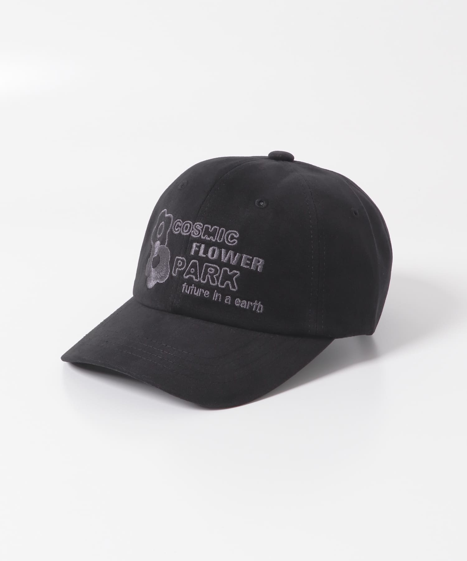 ポップアートフラワーロゴシシュウキャップA BLACK one