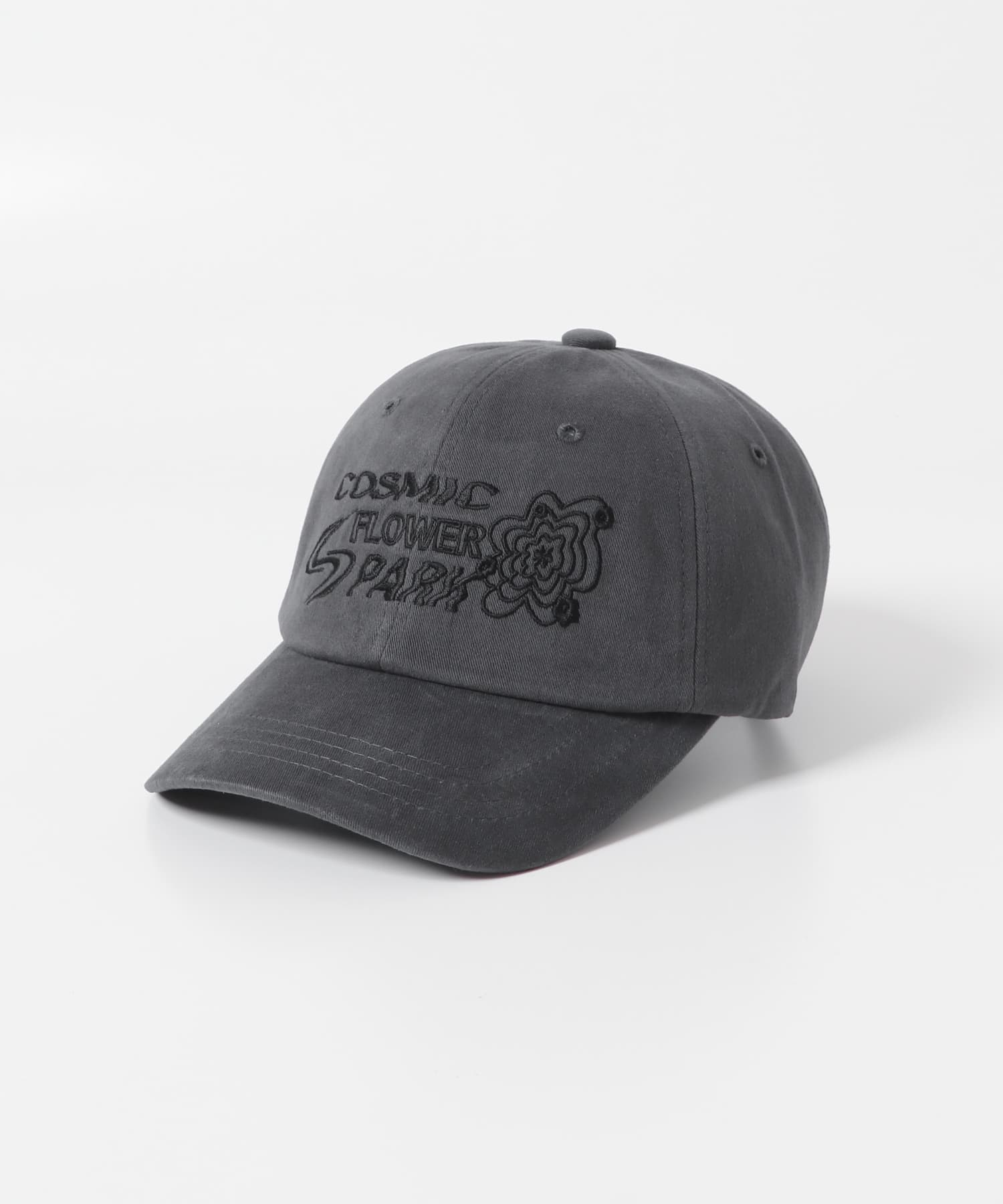 ポップアートフラワーロゴシシュウキャップB CHARCOAL one