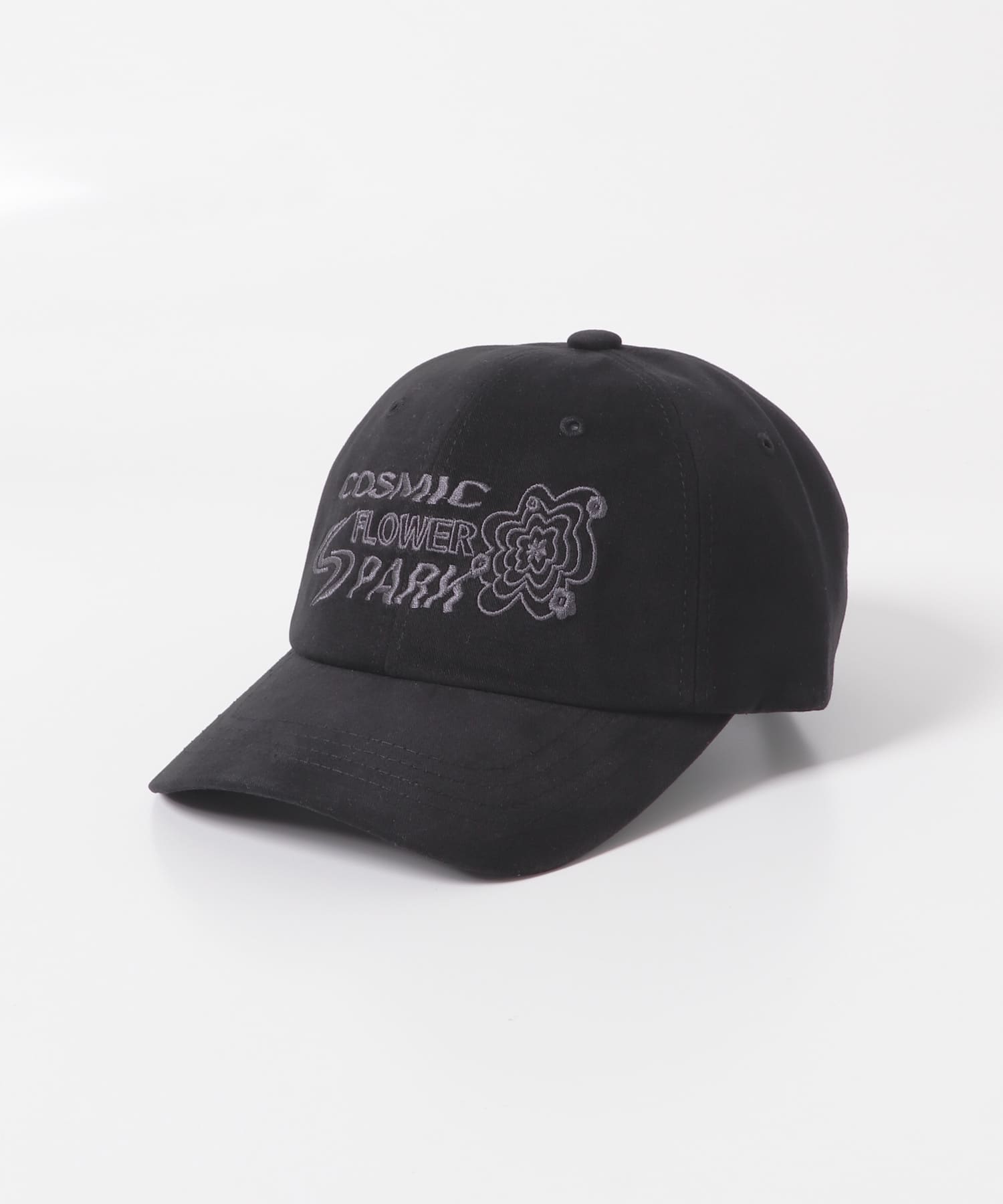 ポップアートフラワーロゴシシュウキャップB BLACK one