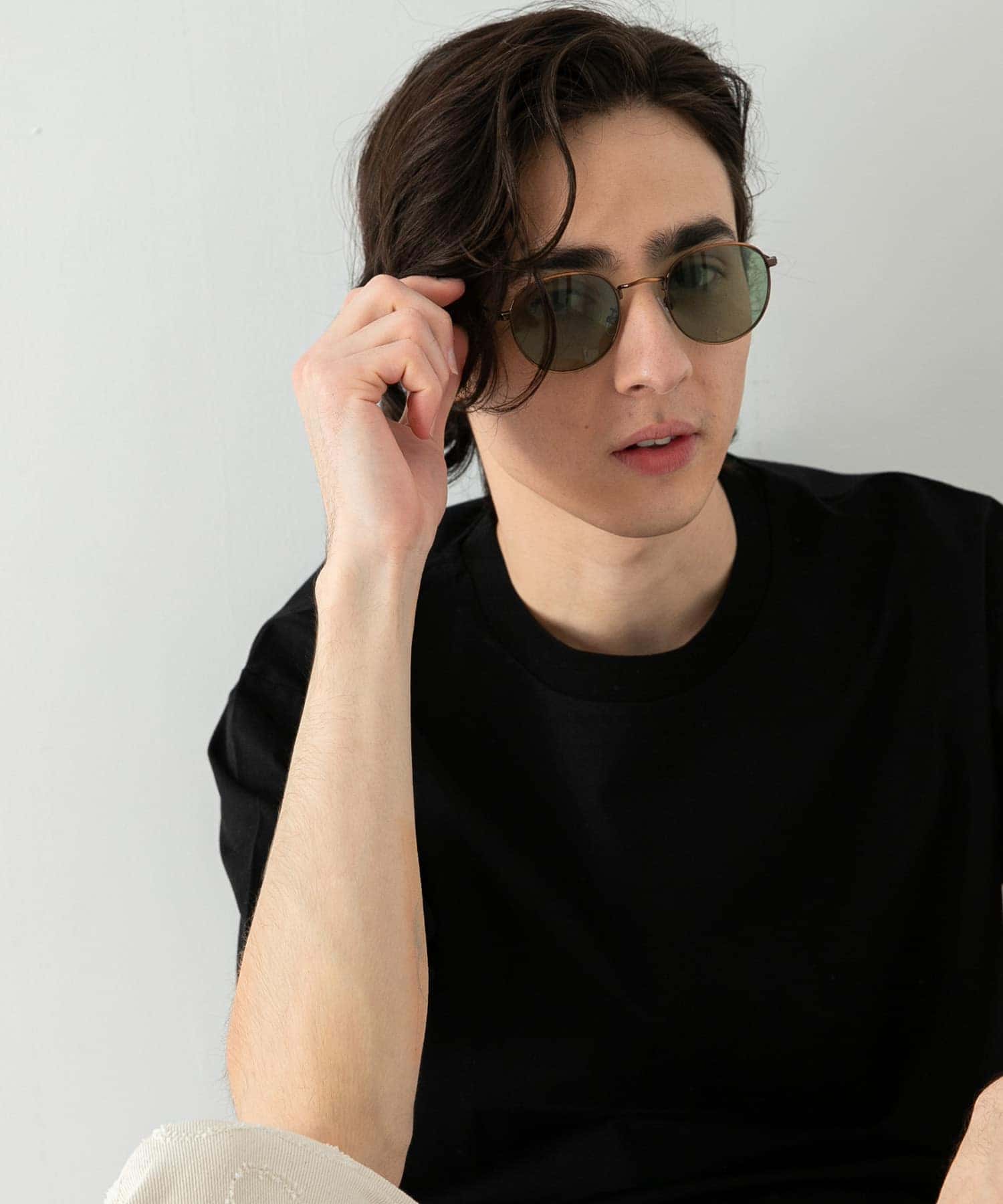 『ユニセックス』メタルフレームボストンサングラス GREEN one