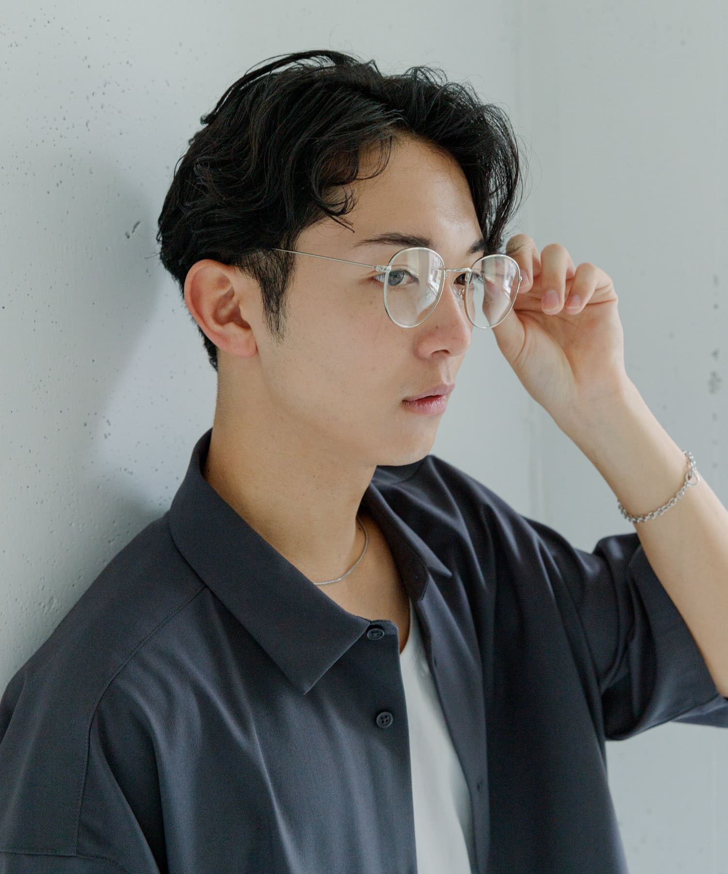 『ユニセックス』メタルフレームボストンサングラス CLEAR one