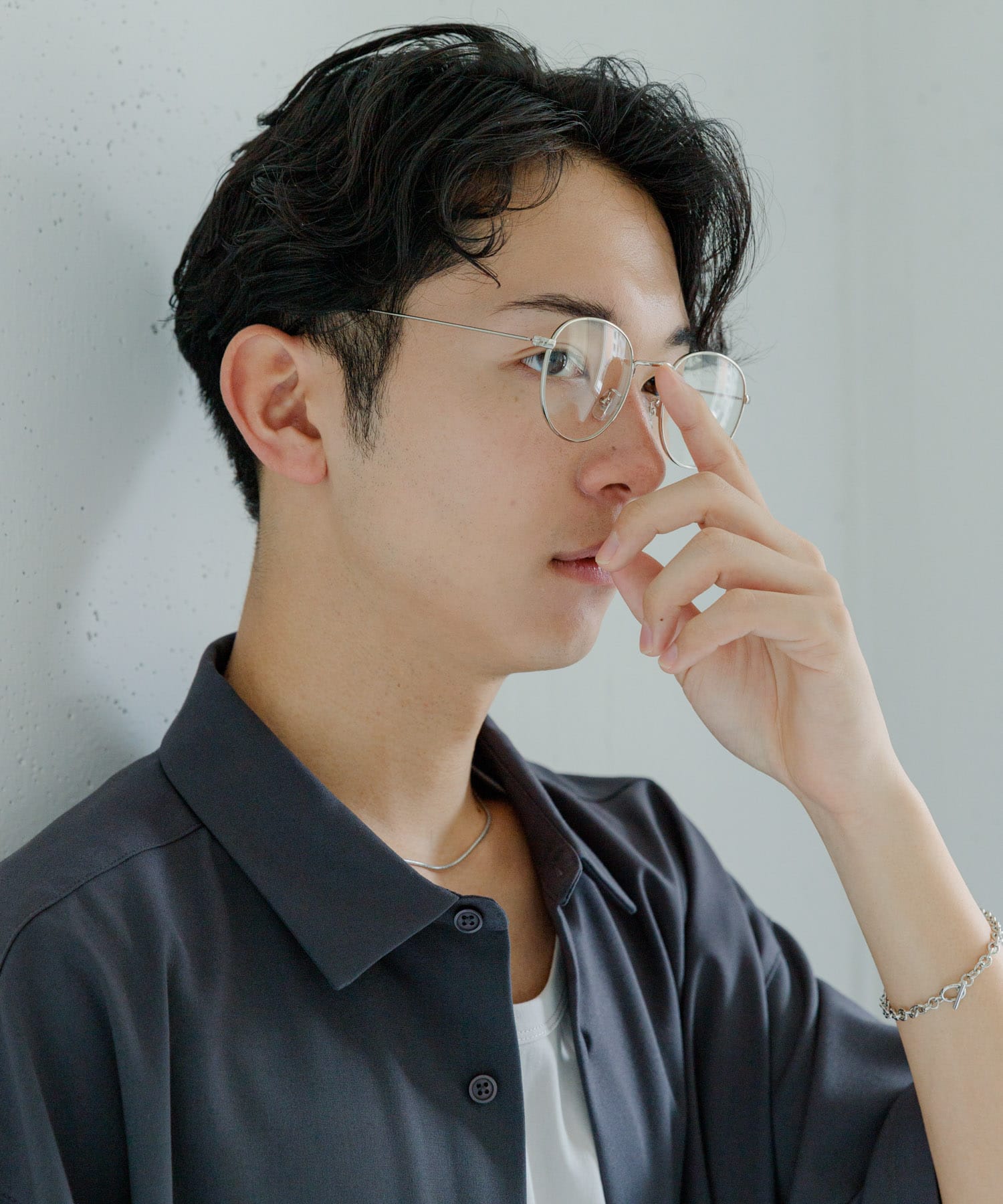 『ユニセックス』メタルフレームボストンサングラス CLEAR one