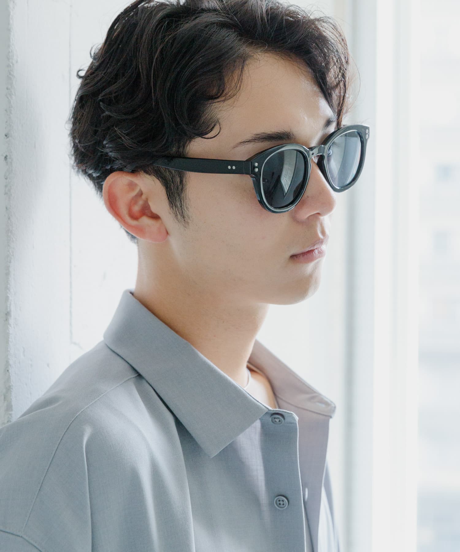 『ユニセックス』ボストンサングラス BLACK one