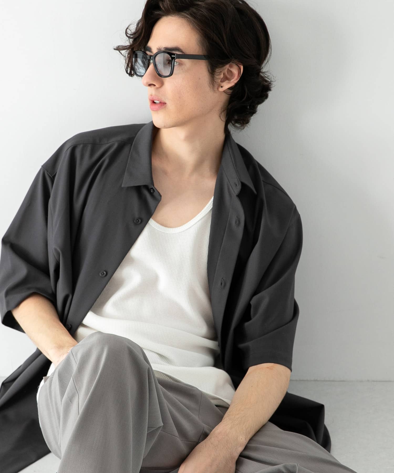 『ユニセックス』ウェリントンサングラス BLUE one