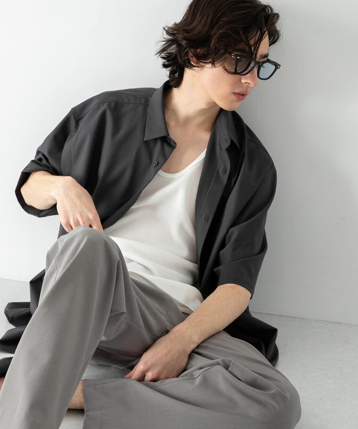 『ユニセックス』ウェリントンサングラス BLUE one