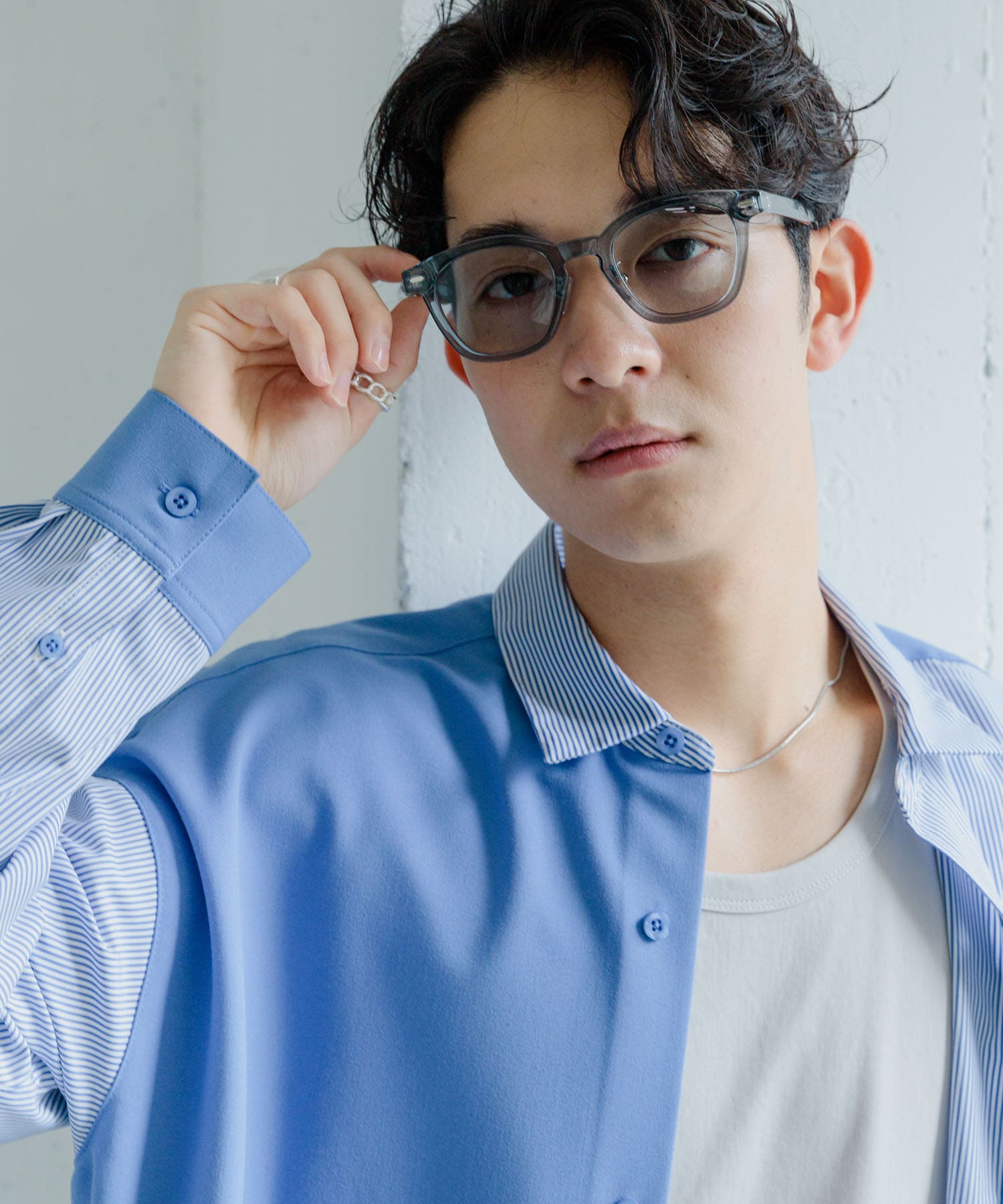 『ユニセックス』ウェリントンサングラス C.BLUE one
