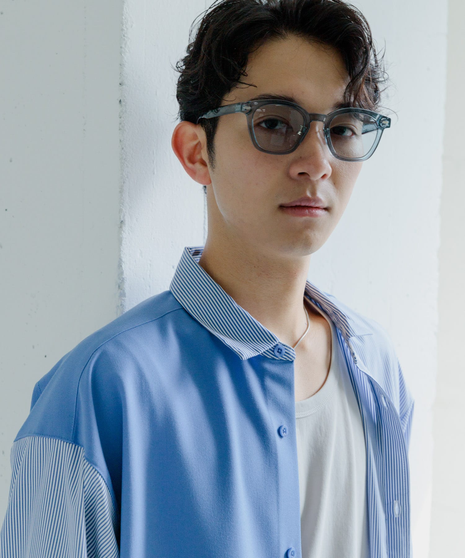 『ユニセックス』ウェリントンサングラス C.BLUE one