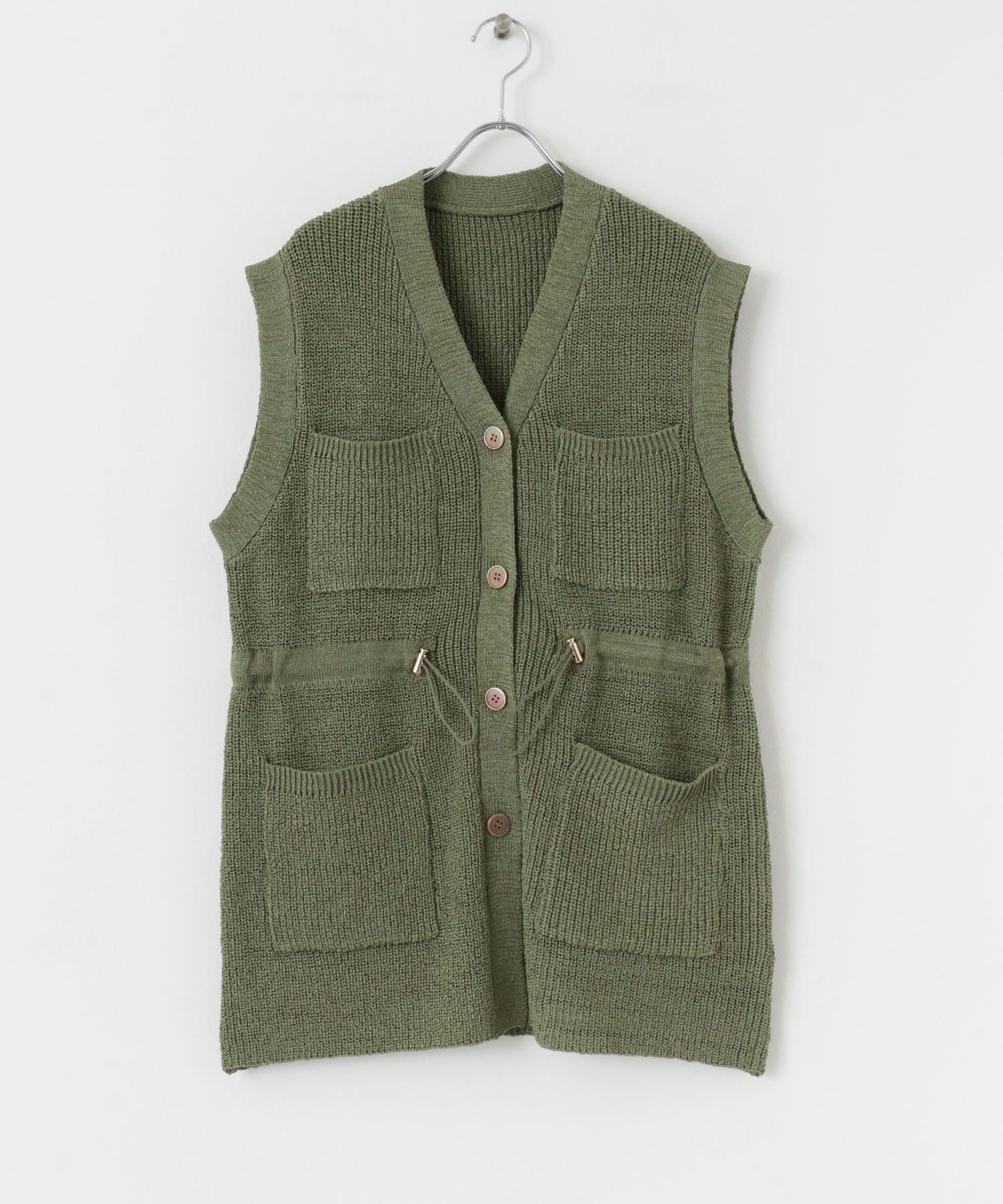 ドロストニットベスト KHAKI one