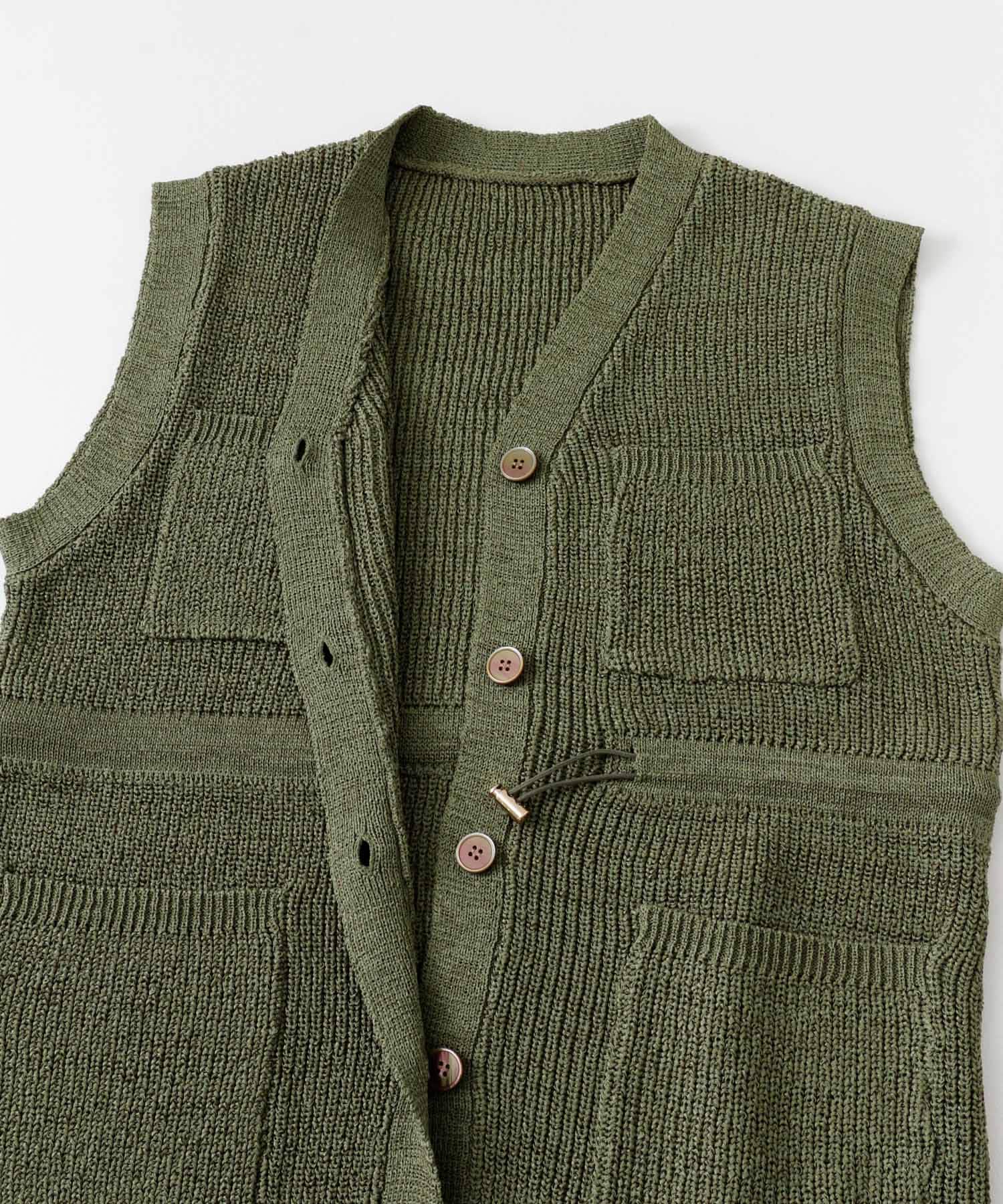 ドロストニットベスト KHAKI one