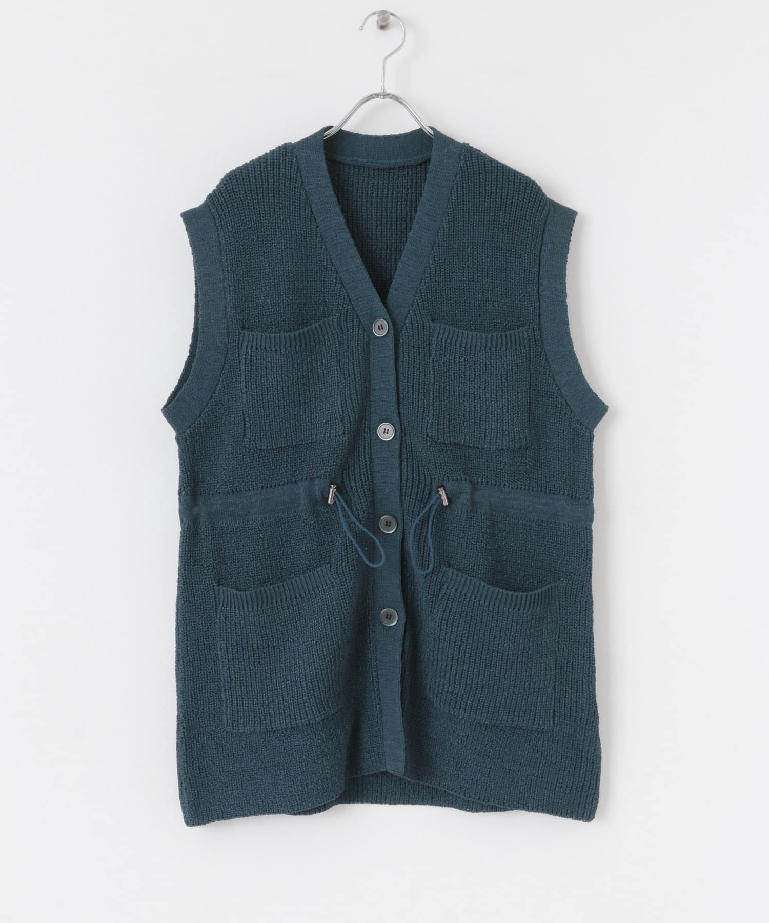 〈新品未使用品〉UNITEDARROWSP ミニフリル ニットベスト ネイビー UNITED ARROWS（ユナイテッドアローズ）の「P ミニフリル ニット