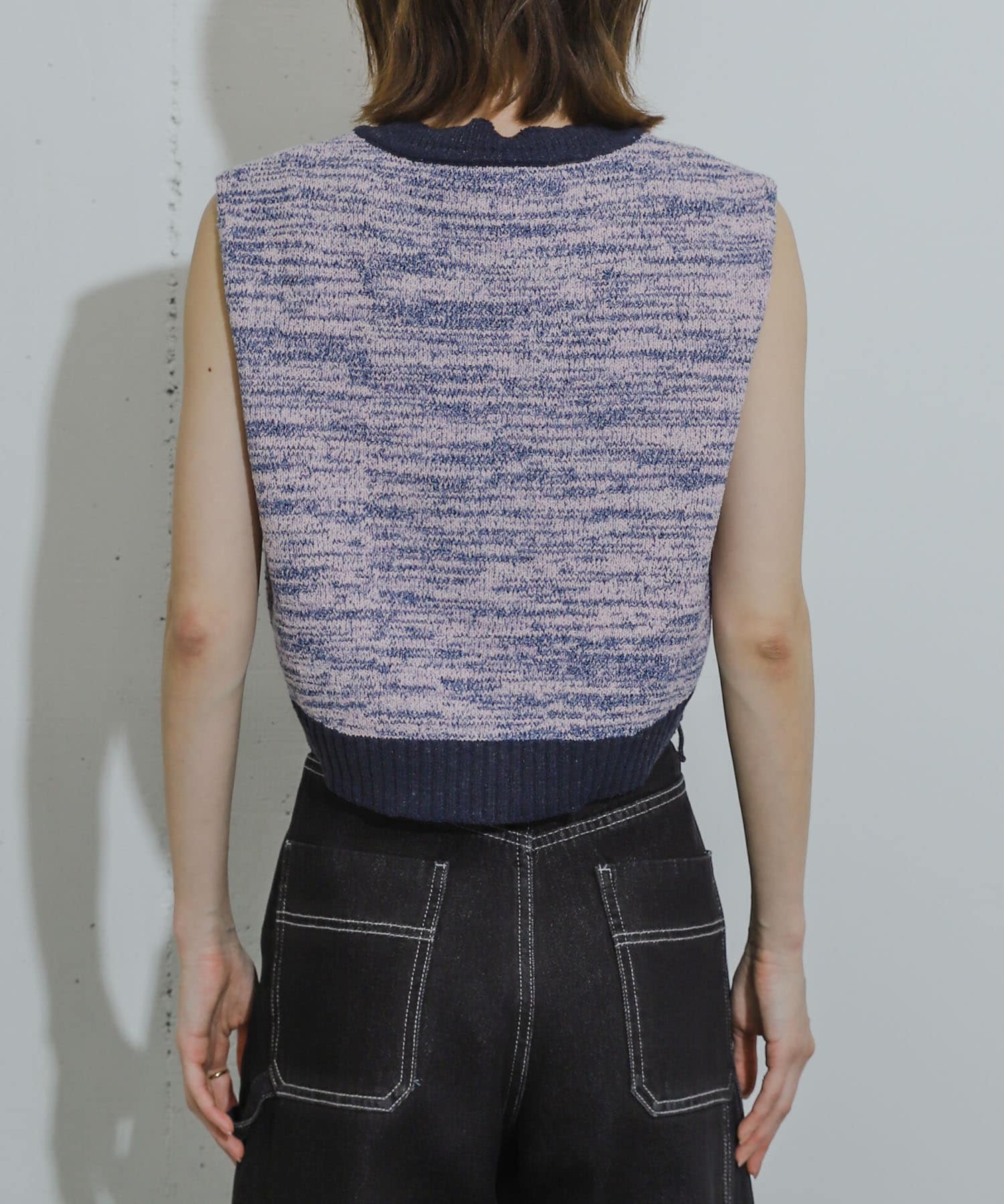 トップス ao フロントホッククロップドニットトップ(one PINK): トップス