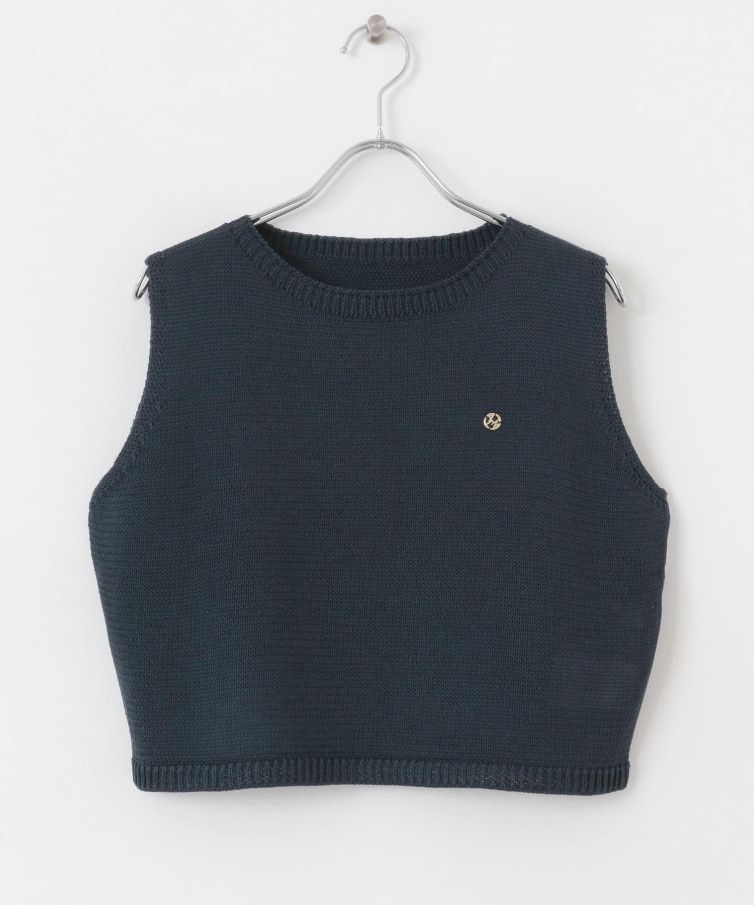 リネンタッチクロップドセーター NAVY one