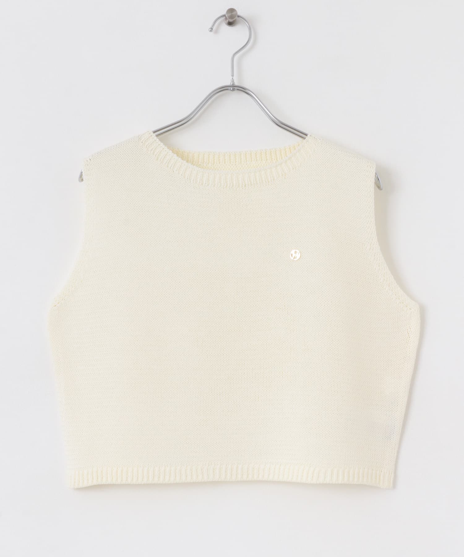 リネンタッチクロップドセーター IVORY one