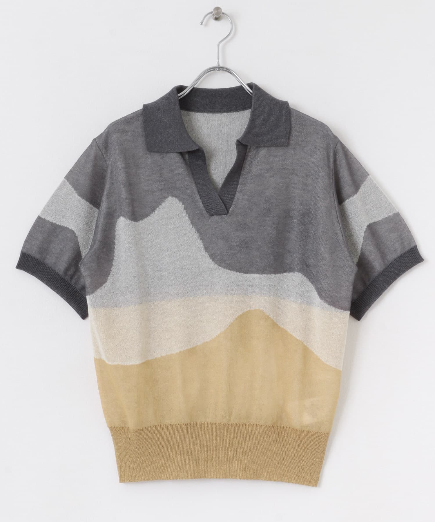 ニュアンスジャガードシアーセーター GRAY one