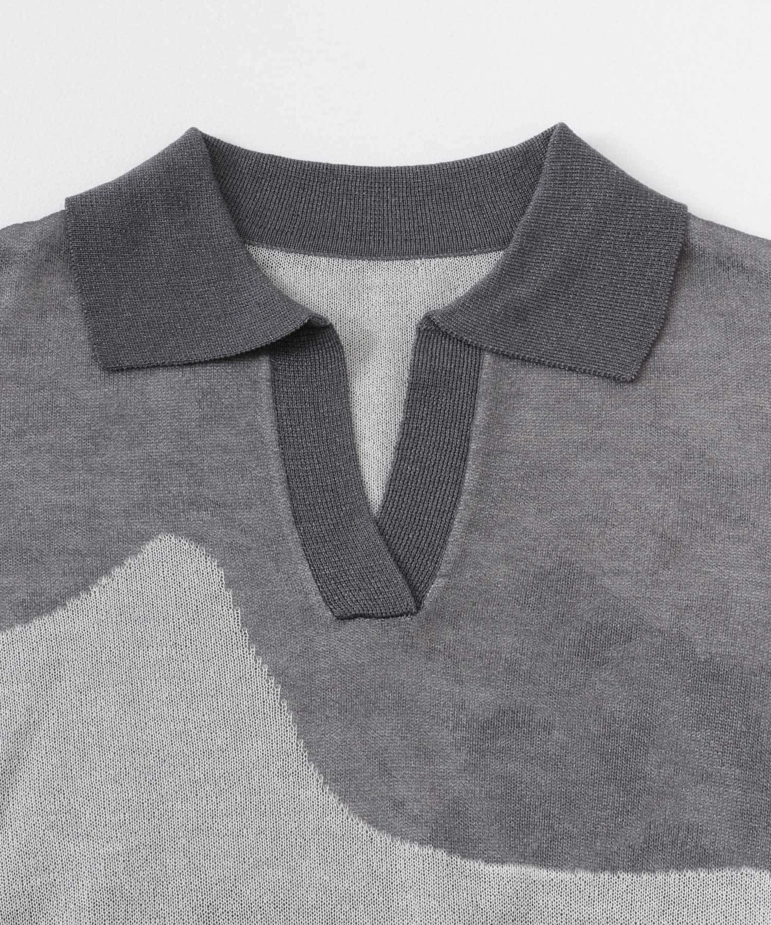 ニュアンスジャガードシアーセーター GRAY one