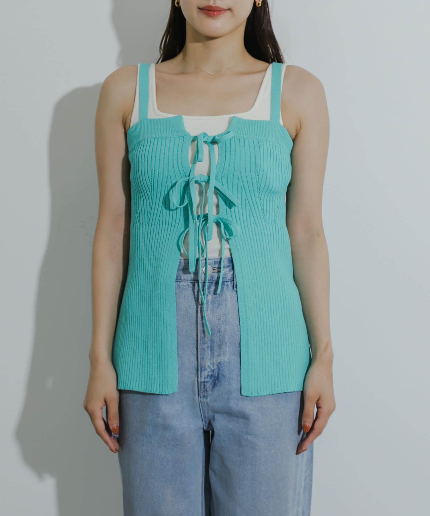 フロントリボンニットキャミソール(one GREEN): トップス｜URBAN