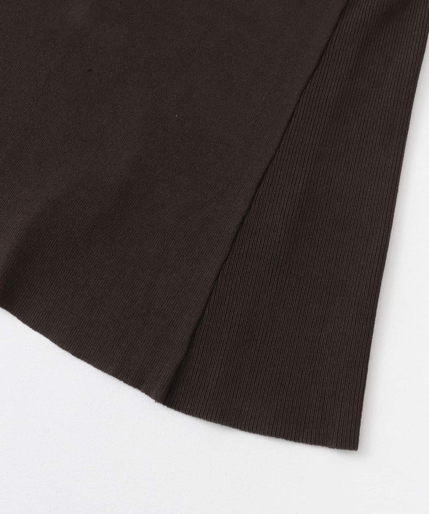 フレンチスリーブフレアチュニックセーター BROWN one