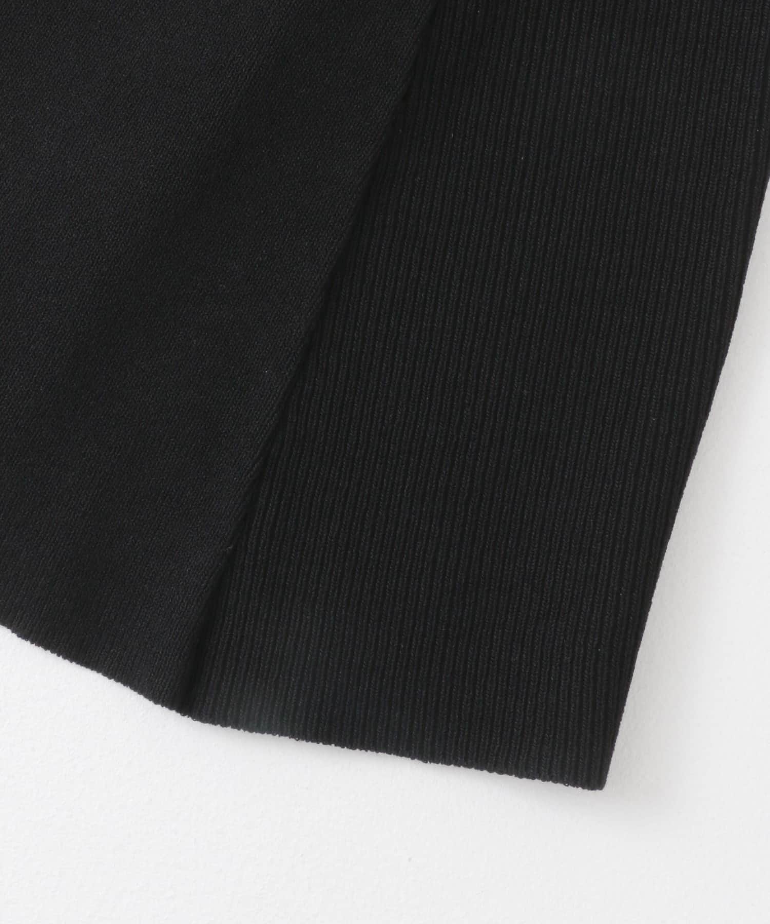 フレンチスリーブフレアチュニックセーター BLACK one