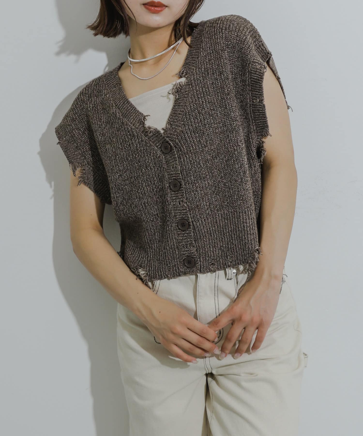 ダメージニットベスト(one CAMEL): トップス｜URBAN RESEARCH公式