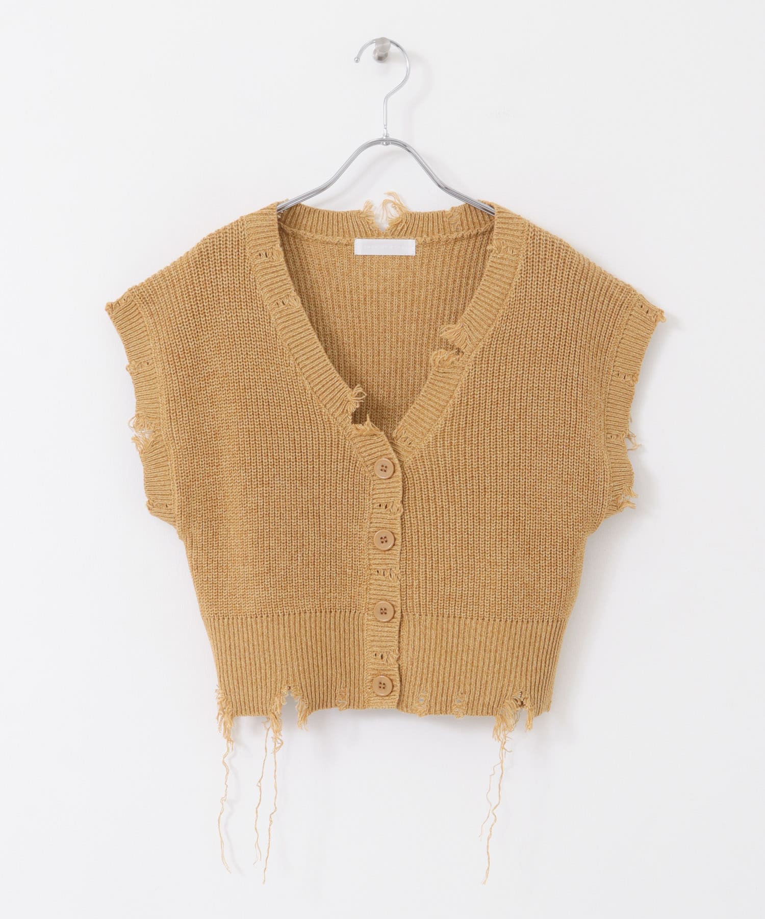 ダメージニットベスト CAMEL one