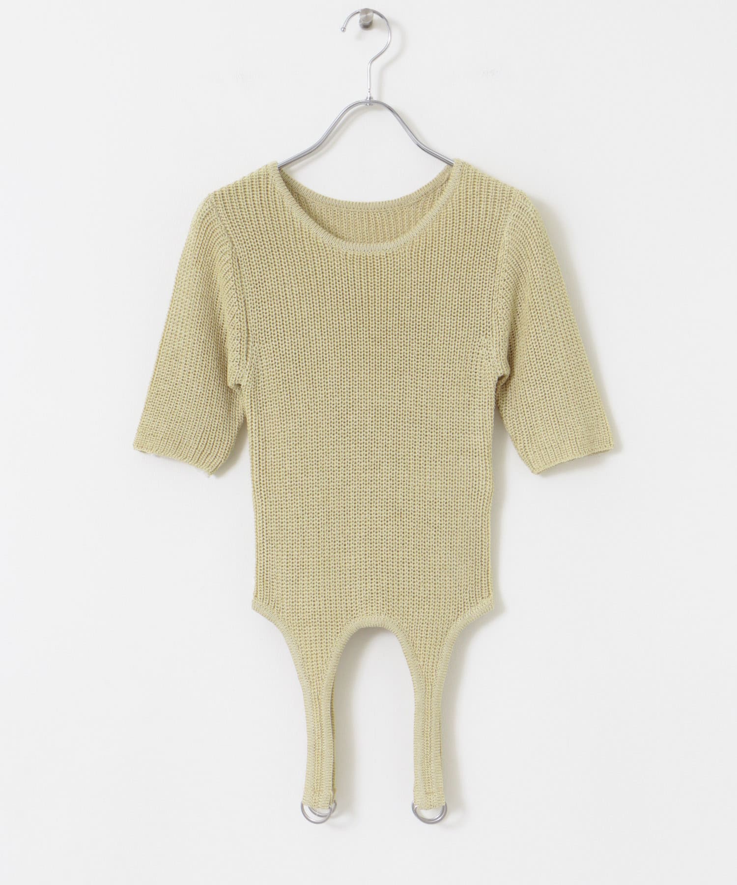 ガーターデザインセーター(5分袖) BEIGE one