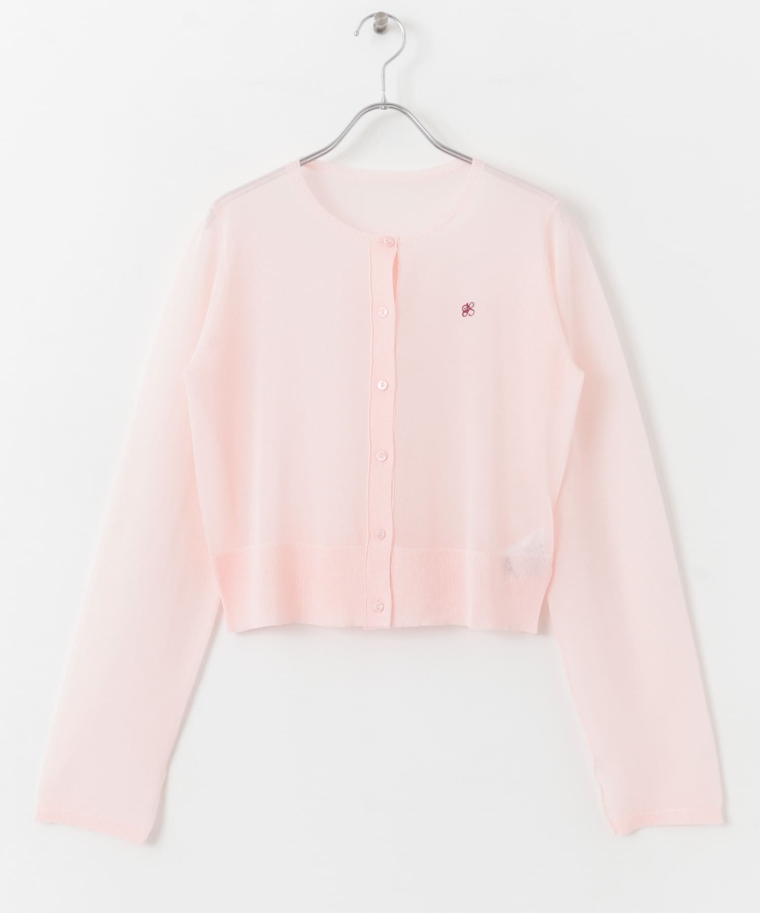 シシュウコンパクトニットカーディガン PINK one