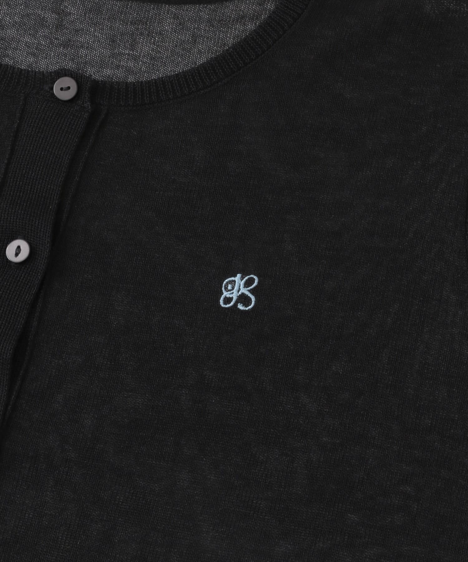 シシュウコンパクトニットカーディガン BLACK one