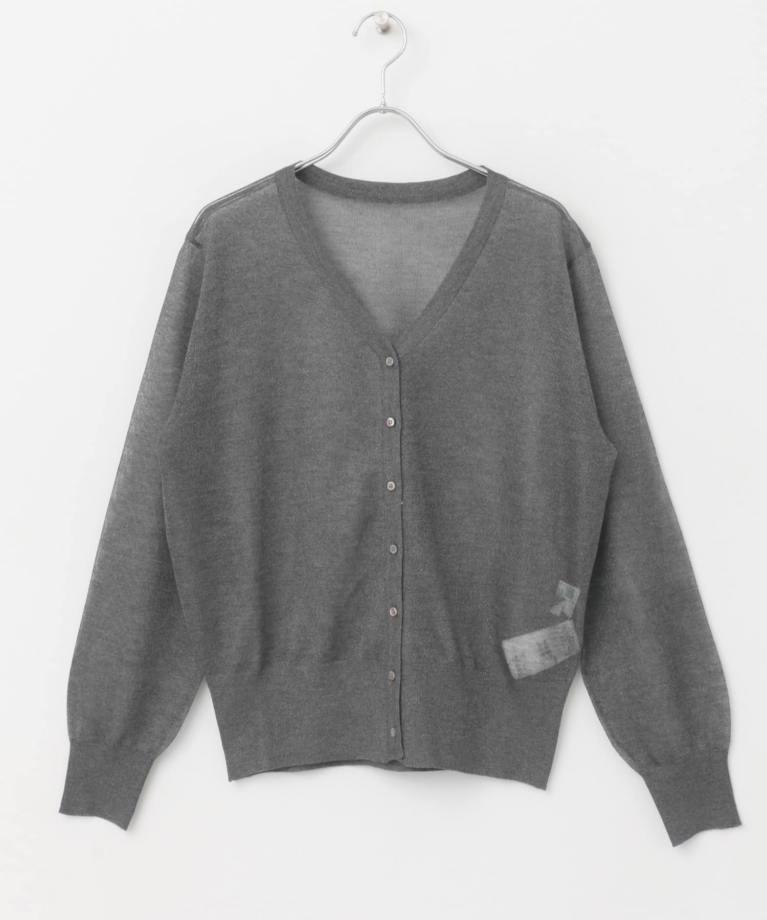 シアーメランジラメカーディガン CHARCOAL one