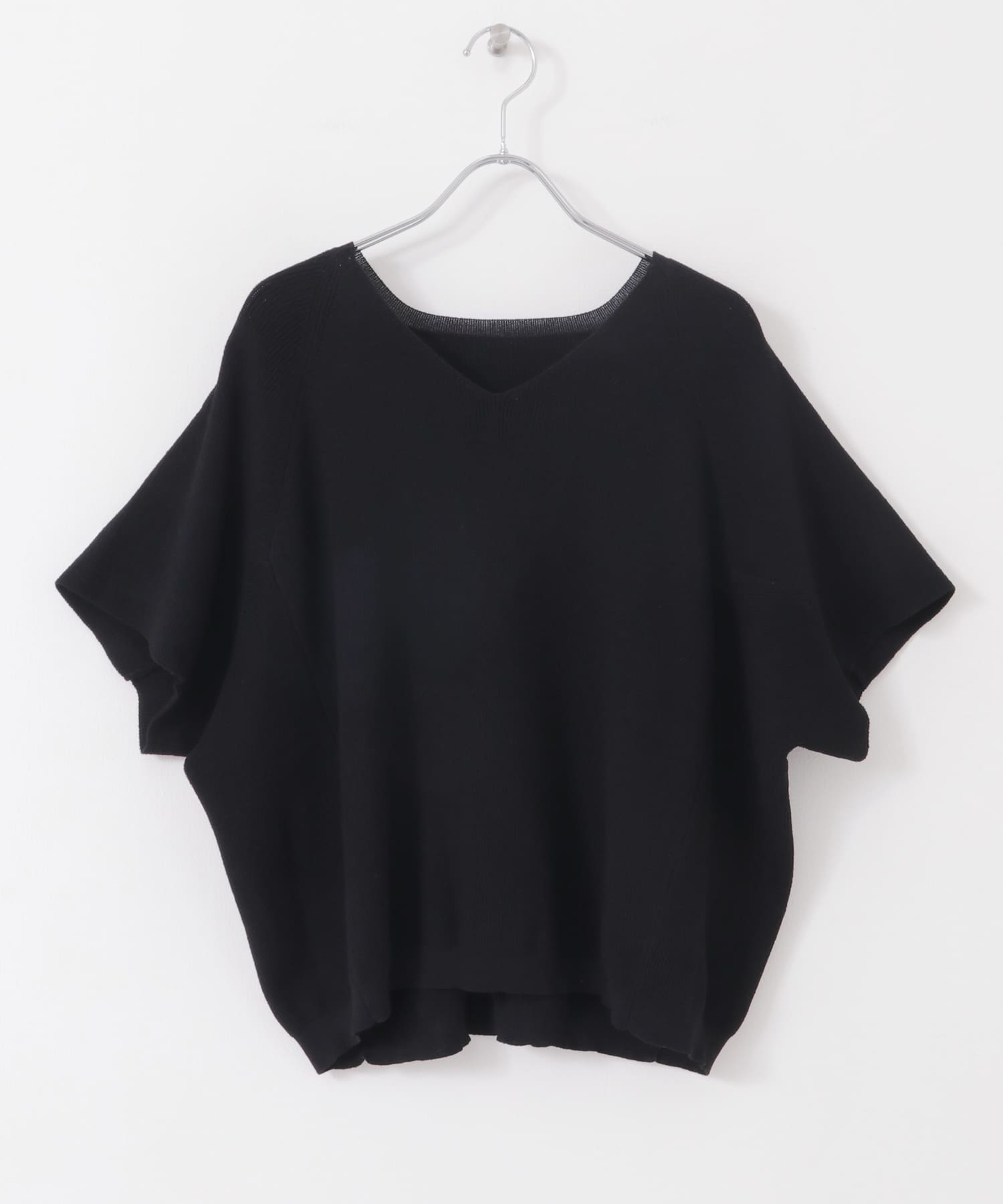 Vネックドルマンセーター BLACK one