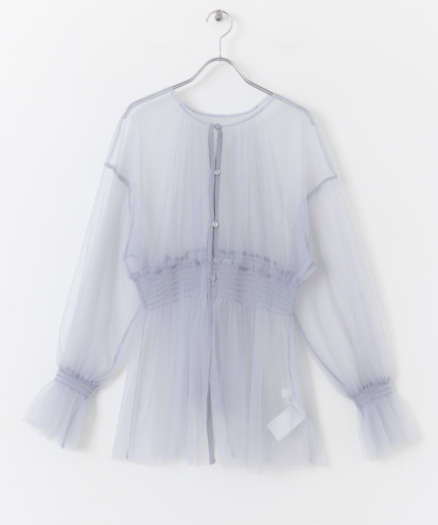 ウエストマークチュールチュニックトップ L.BLUE one