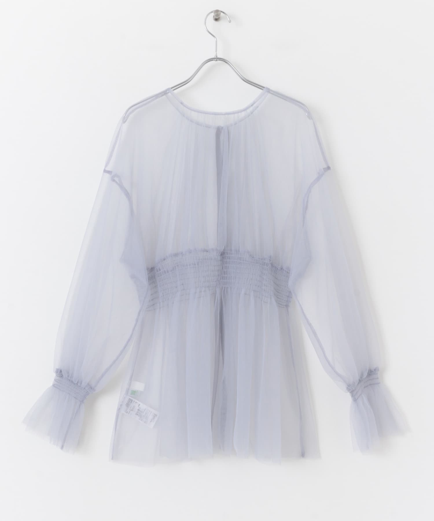 ウエストマークチュールチュニックトップ L.BLUE one