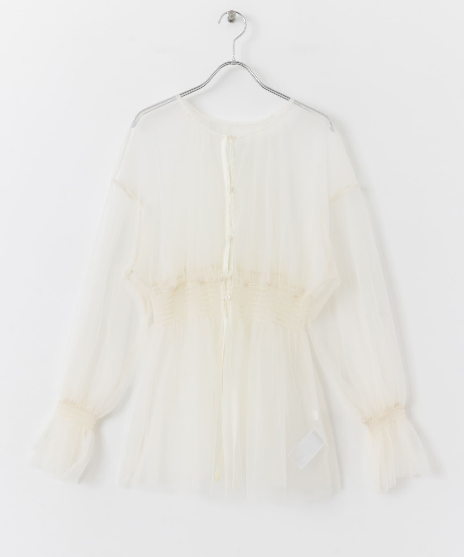 ウエストマークチュールチュニックトップ IVORY one